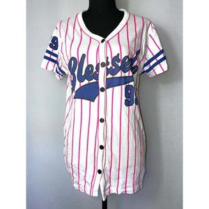 On Fire Blessed 99 Baseball Jersey with Pink Stripes Size XL